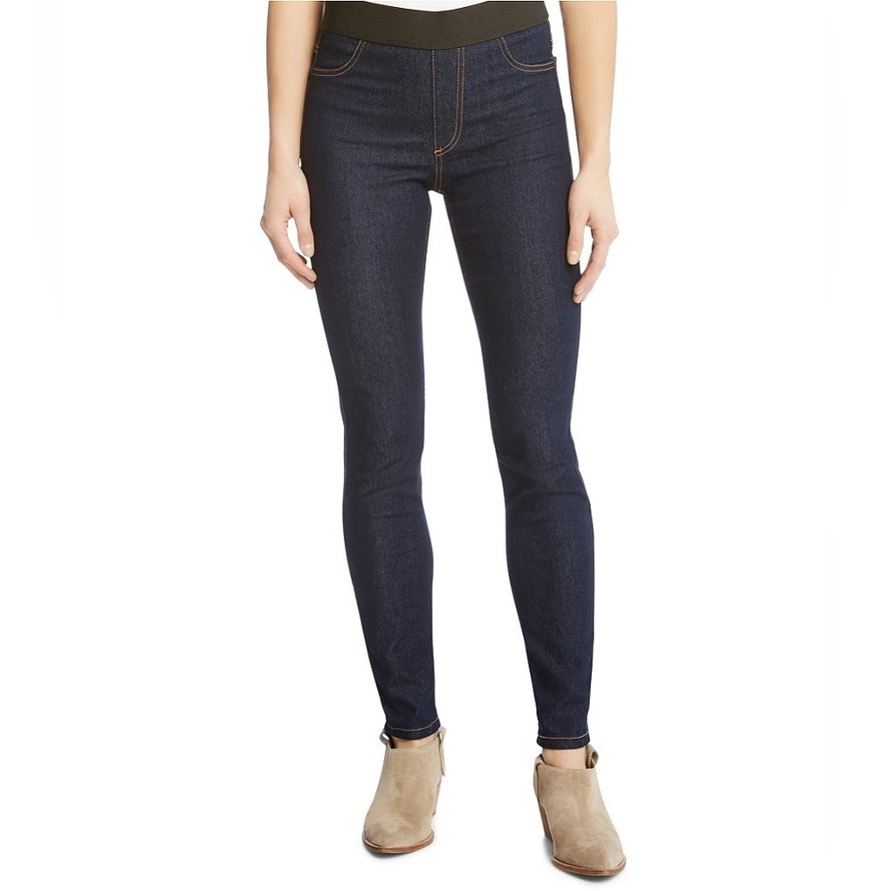 Karen Kane Slim Leg Stretch Denim Jeans Jeggings Pull-On Dark Rinse Indigo NWT